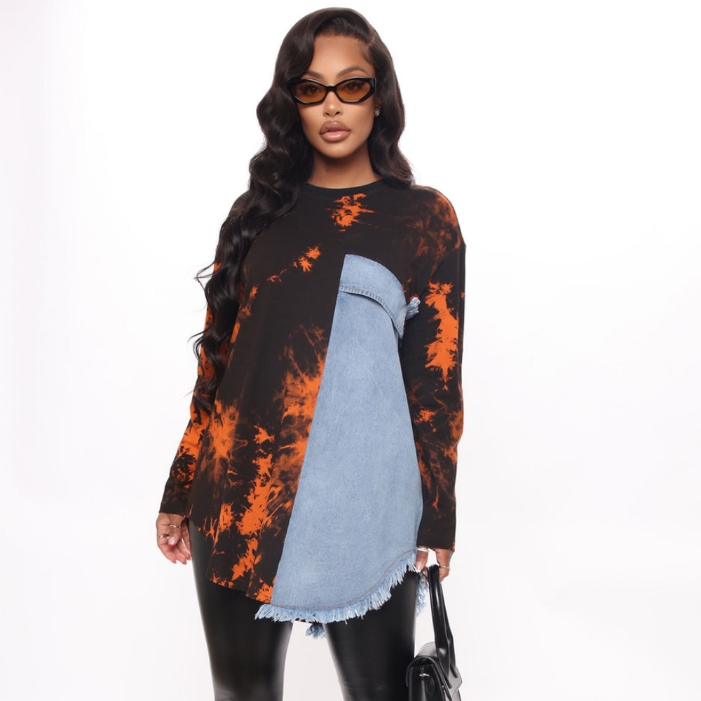 Fashion Nova Oversized Tye Dye Tunic Top